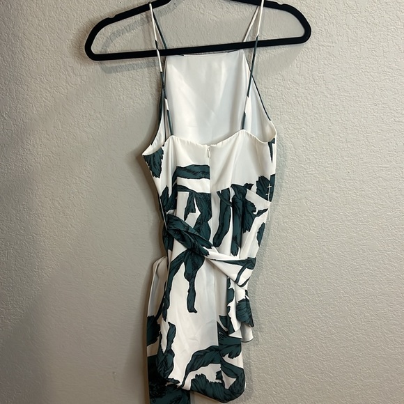 C/MEO Collective teal wrap tie waist sash zip up back spaghetti strap Blouse XS - Picture 4 of 6